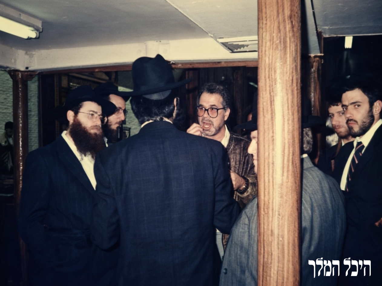 מהארכיון: תמונות מביקור השחקן יהודה ברקן ב-770 בשנת תשמ"ז